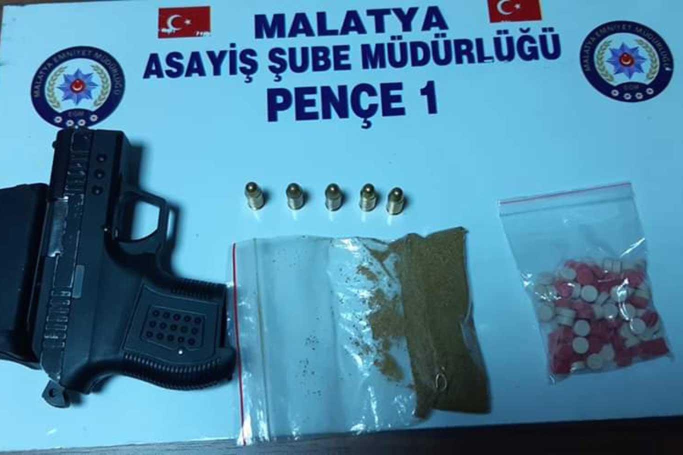 Malatya'da uyuşturucu ve yasa dışı silah operasyonu